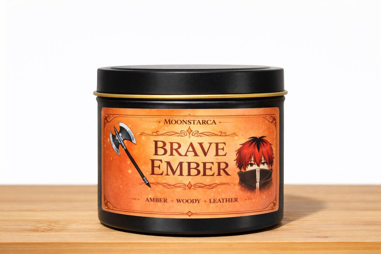 Brave amber & Quite Mana | Fieren Inspired Candle | Anime Candle| amber, woody, leather | lavender, peony, clean cotton, magnolia