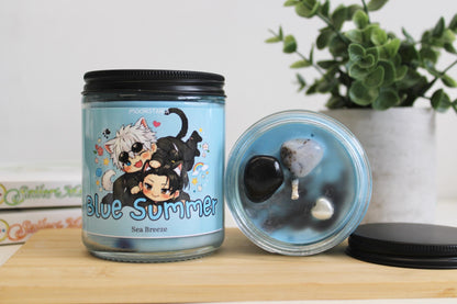 Blue Summer chibi Candle| Kaisen Inspired Candle | Anime Candle| Sea breeze