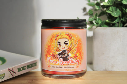 Flame Breathing | Slayer Inspired Candle | Anime Candle| sandalwood, amber, smoke