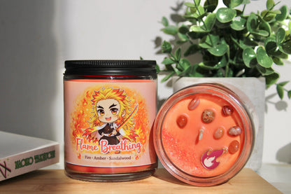Flame Breathing | Slayer Inspired Candle | Anime Candle| sandalwood, amber, smoke