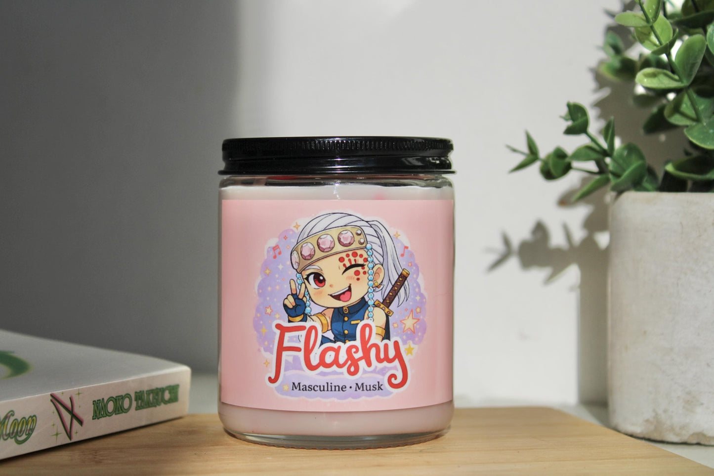 Flashy | Slayer Inspired Candle | Anime Candle| earthywood, cashmere, citrus
