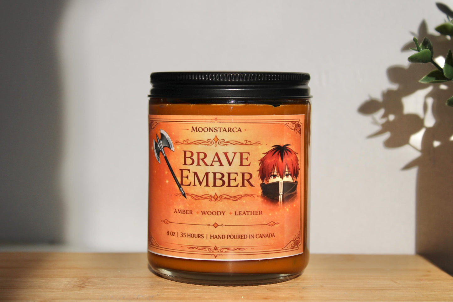 Brave amber & Quite Mana | Fieren Inspired Candle | Anime Candle| amber, woody, leather | lavender, peony, clean cotton, magnolia
