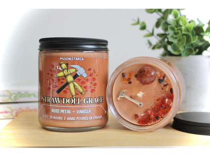 Straw doll grace | Kaisen Inspired Candle | Anime Candle| rose petal, vanilla, musk