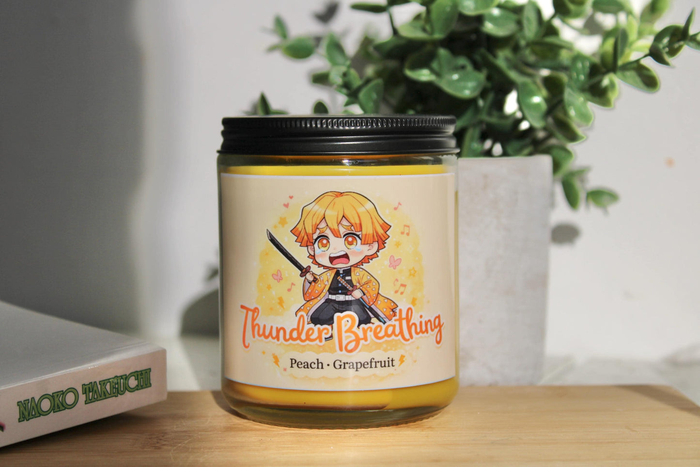 Thunder Breathing | Slayer Inspired Candle | Anime Candle| peach, grapefruit
