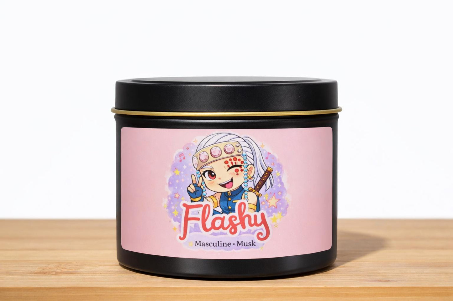 Flashy | Slayer Inspired Candle | Anime Candle| earthywood, cashmere, citrus