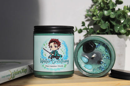 Water Breathing | Slayer Inspired Candle | Anime Candle| pine, jasmine, woody